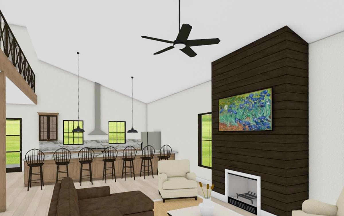 Plan 400024FTY: 3-Bed Monitor-Style Barndominium House Plan with Open Loft - 2562 Sq Ft - Image #19 - Barndominium, Country, Farmhouse, New American, Rustic