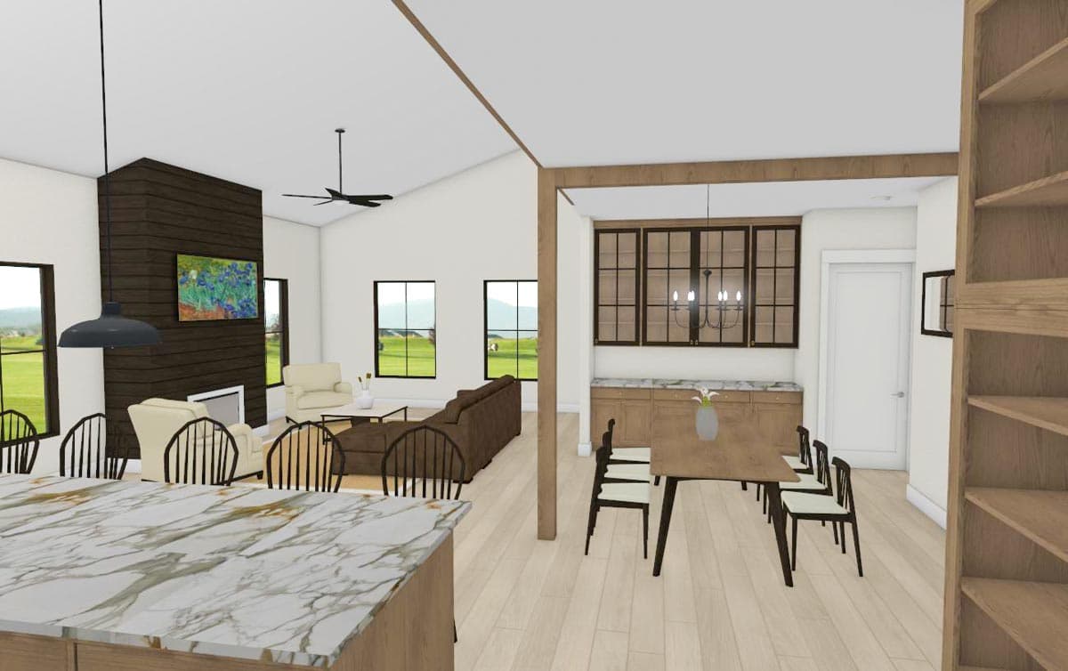 Plan 400024FTY: 3-Bed Monitor-Style Barndominium House Plan with Open Loft - 2562 Sq Ft - Image #21 - Barndominium, Country, Farmhouse, New American, Rustic