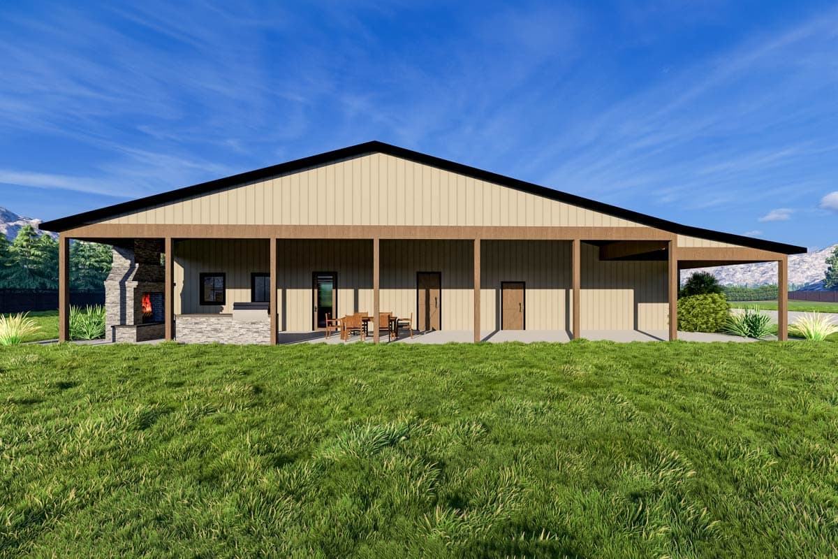 Plan 400024FTY: 3-Bed Monitor-Style Barndominium House Plan with Open Loft - 2562 Sq Ft - Image #16 - Barndominium, Country, Farmhouse, New American, Rustic