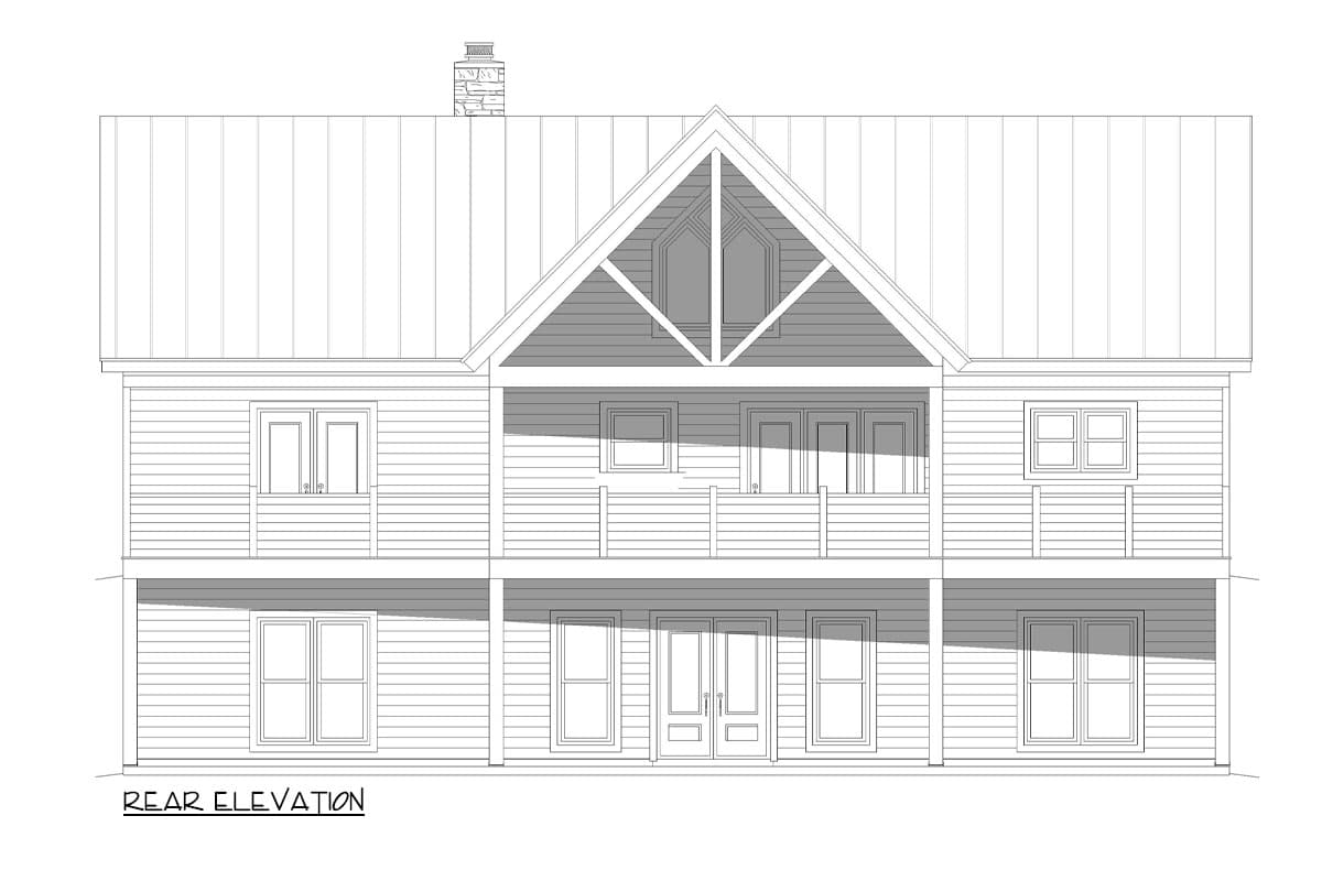 Plan 680382VR: Lake House Plan Vaulted Front To Back with Lower Level Expansion - 1664 Sq Ft - Image #5 - Country, Mountain, Ranch