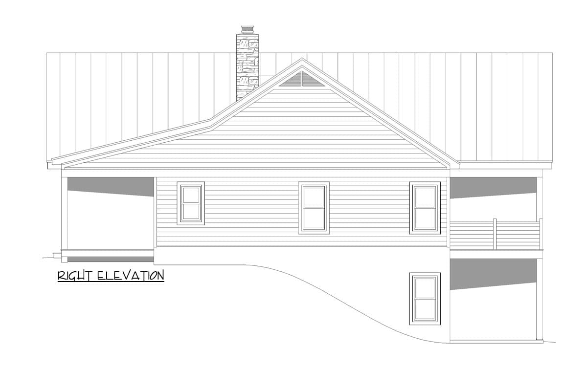 Plan 680382VR: Lake House Plan Vaulted Front To Back with Lower Level Expansion - 1664 Sq Ft - Image #6 - Country, Mountain, Ranch