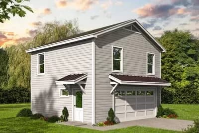 2 Car Detached Garage with 2 Bedrooms Above - 623 Sq Ft