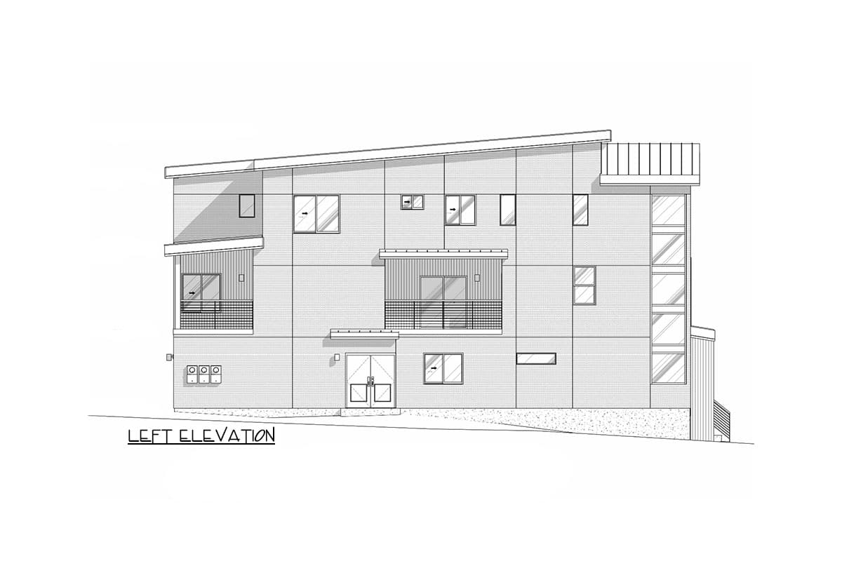 Plan 307709RAD: 3-Story Modern Triplex House Plan with 2 Beds For Each Unit - 6615 Sq Ft - Image #17 - Contemporary, Modern