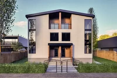 3-Story Modern Triplex House Plan with 2 Beds For Each Unit - 6615 Sq Ft