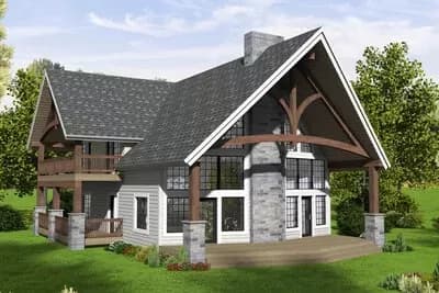 Mountain House Plan with Upstairs Loft with Porch Access - 2394 Sq Ft