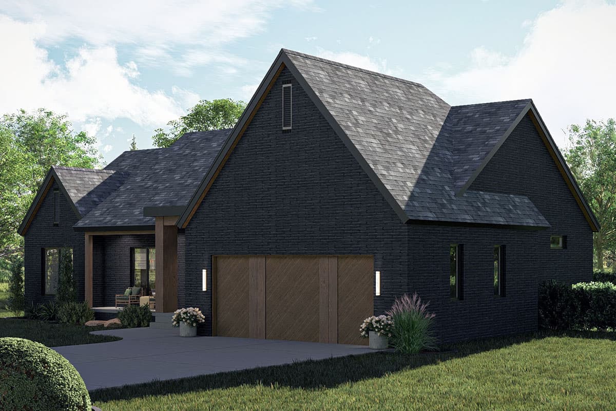 Plan 623398DJ: 3-Bed Modern Cottage House Plan with Split Bedroom Floor Plan - 1658 Sq Ft - Image #6 - Cottage, New American, Ranch, Transitional