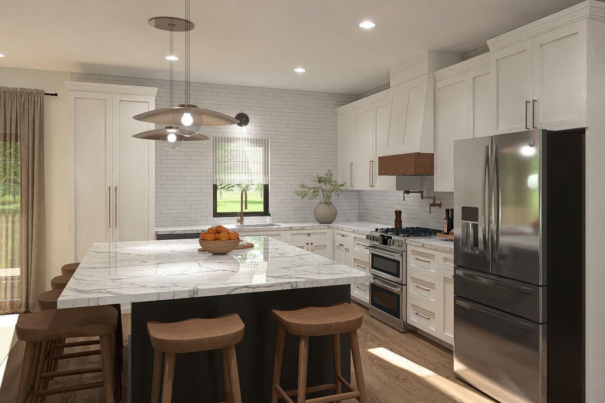 Plan 623398DJ: 3-Bed Modern Cottage House Plan with Split Bedroom Floor Plan - 1658 Sq Ft - Image #11 - Cottage, New American, Ranch, Transitional