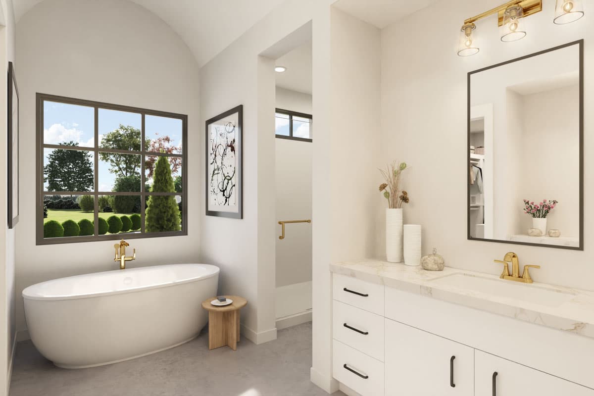 Plan 915062CHP: Charming 4-Bed French Country Farmhouse Plan with Spacious Outdoor Living - 3503 Sq Ft - Image #8 - European, French Country, Hill Country, Modern Farmhouse, Rustic