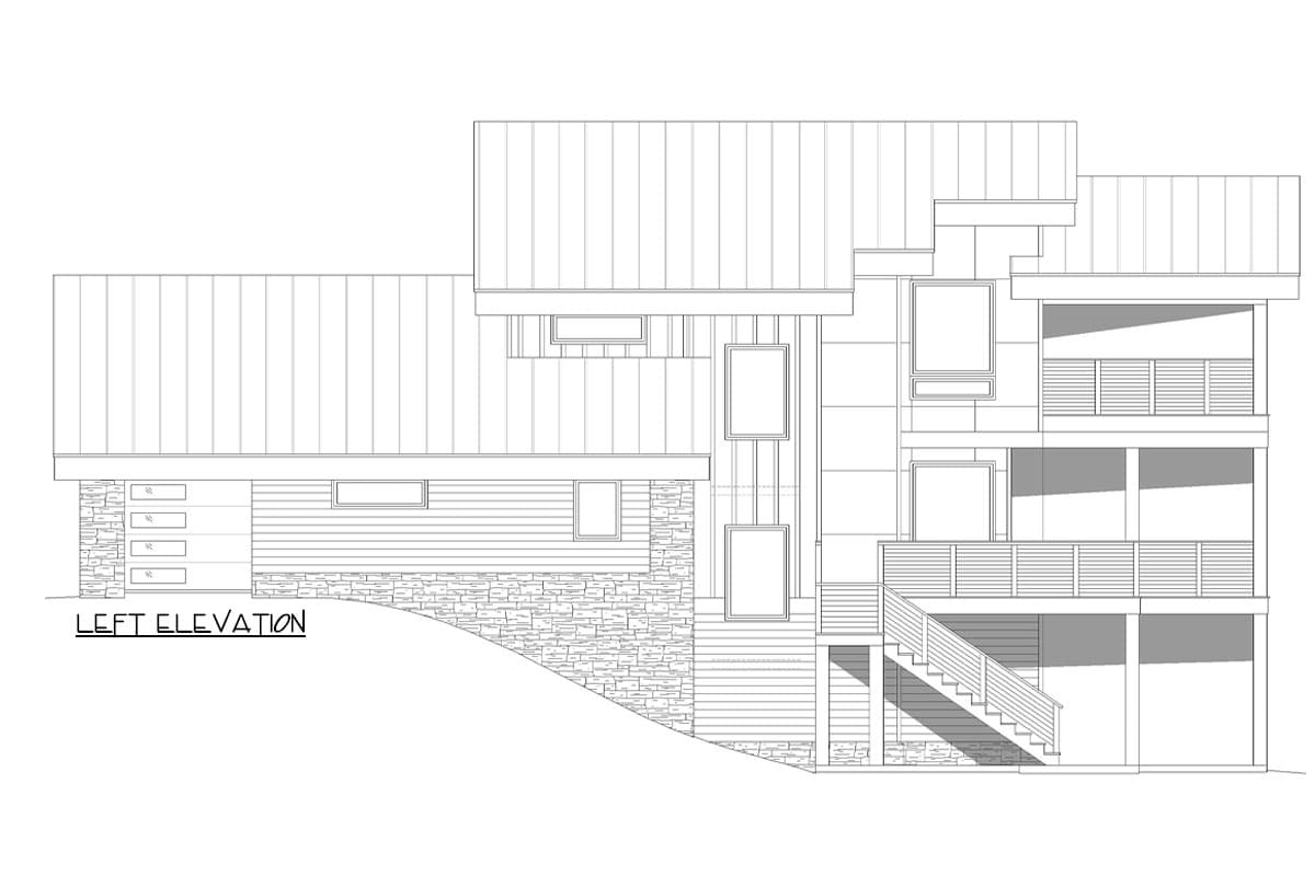 Plan 680385VR: Lake House Plan with Upstairs Master and Home Office - 2851 Sq Ft - Image #4 - Contemporary, Country, Mountain, Rustic