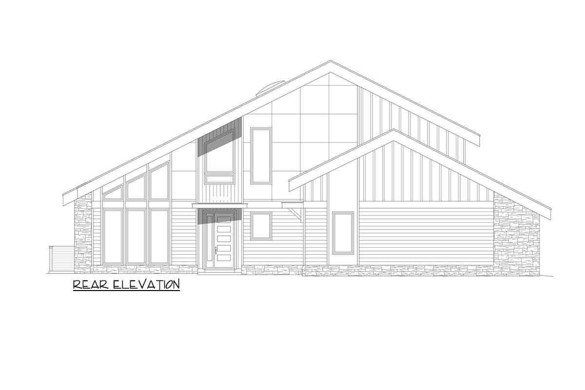 Plan 680385VR: Lake House Plan with Upstairs Master and Home Office - 2851 Sq Ft - Image #5 - Contemporary, Country, Mountain, Rustic