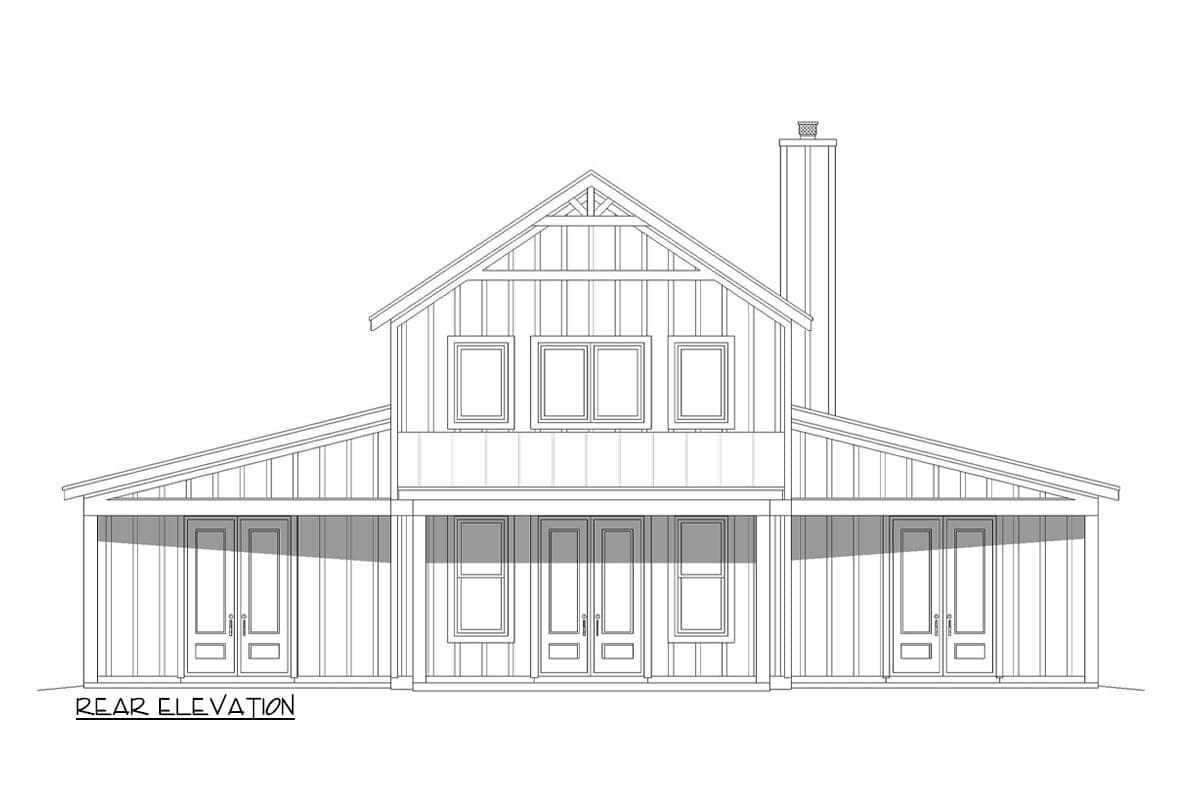 Plan 680386VR: 2-Story Barndominium Style House Plan with Vaulted Interior - 2159 Sq Ft - Image #5 - Barndominium, Modern Farmhouse