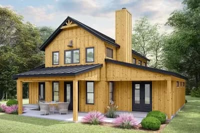 3 Bedroom Barndominium with Vaulted and Beamed Interior - 1761 Sq Ft