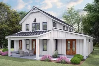 Barndominium House Plan with Vaulted Interior and Conventional Wall Framing - 1750 Sq Ft