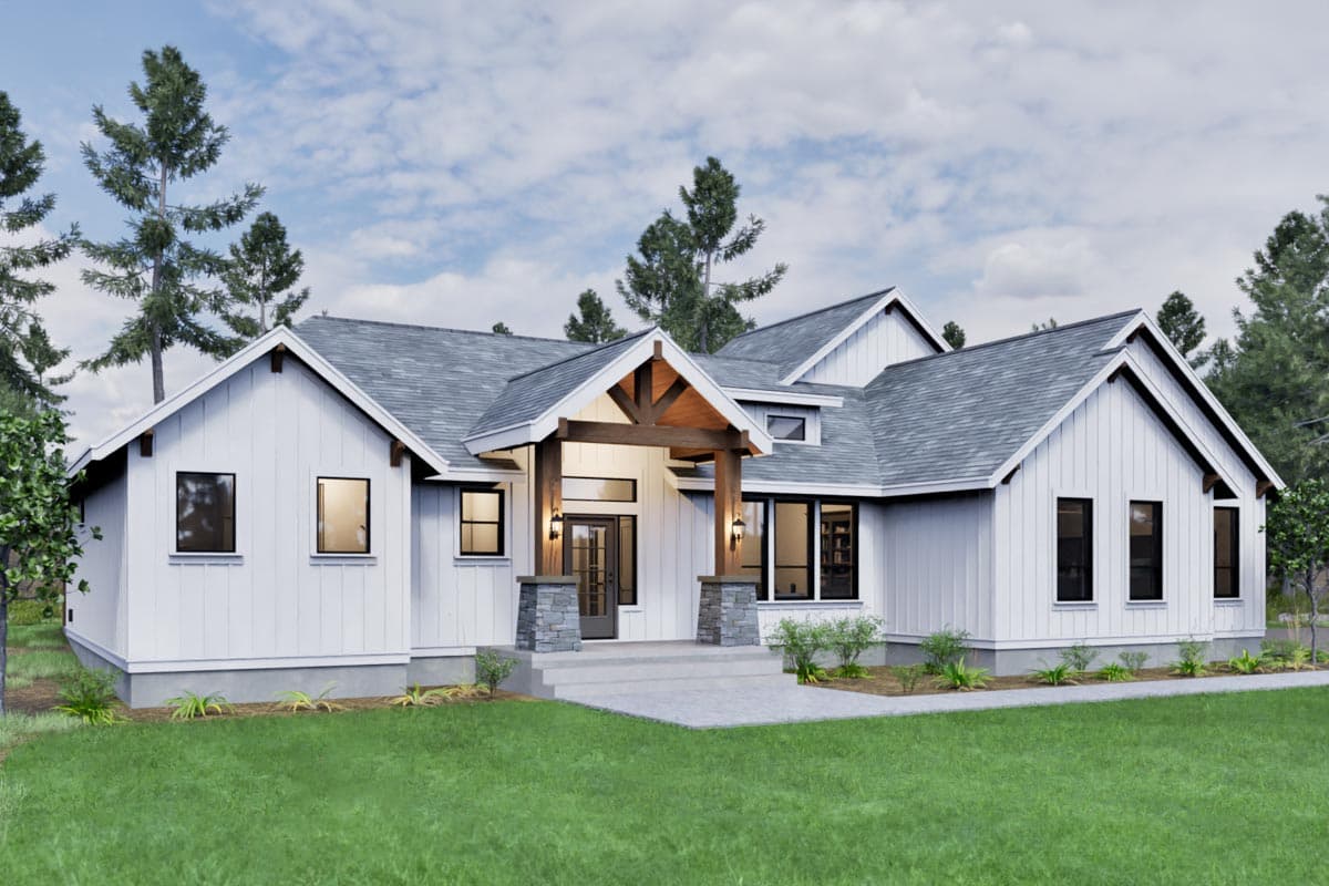 Plan 307710RAD: Two-Story New American House Plan with Flex Room Over Garage - 2600 Sq Ft - Image #6 - Country, Farmhouse, Modern Farmhouse, New American, Ranch