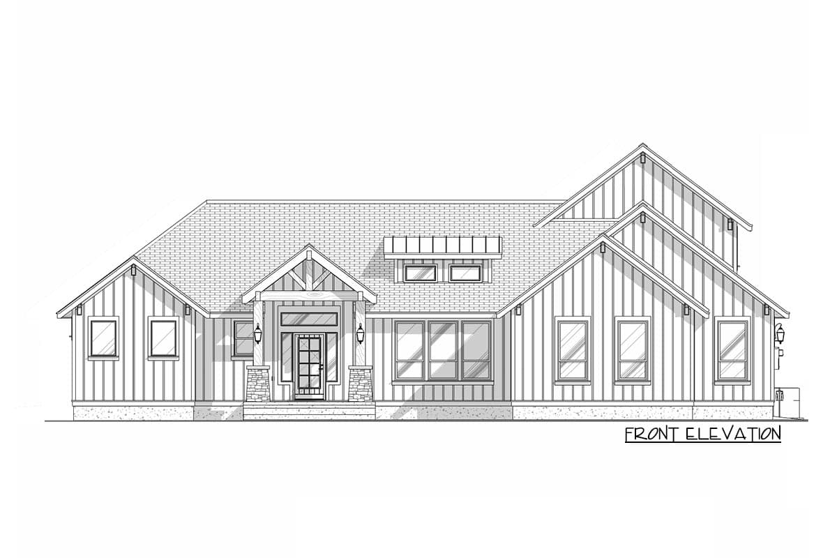 Plan 307710RAD: Two-Story New American House Plan with Flex Room Over Garage - 2600 Sq Ft - Image #17 - Country, Farmhouse, Modern Farmhouse, New American, Ranch