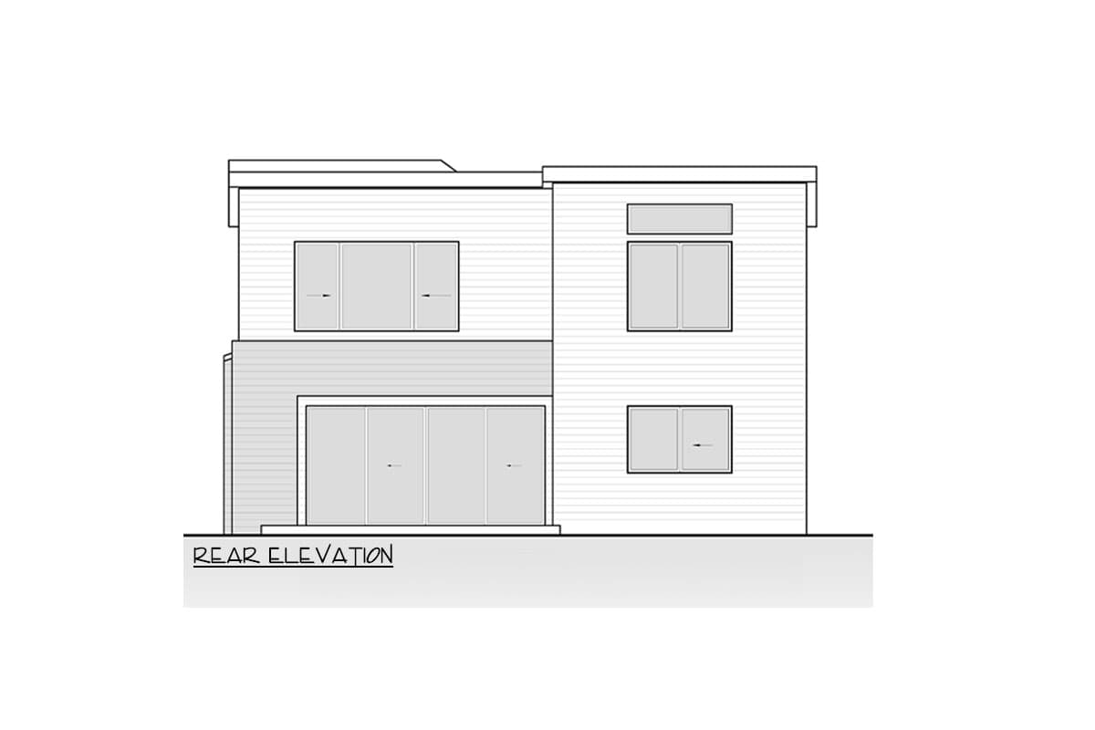 Plan 666280RAF: Two-Story Modern House Plan with Vaulted Bonus Room Above - 3691 Sq Ft - Image #7 - Contemporary, Modern