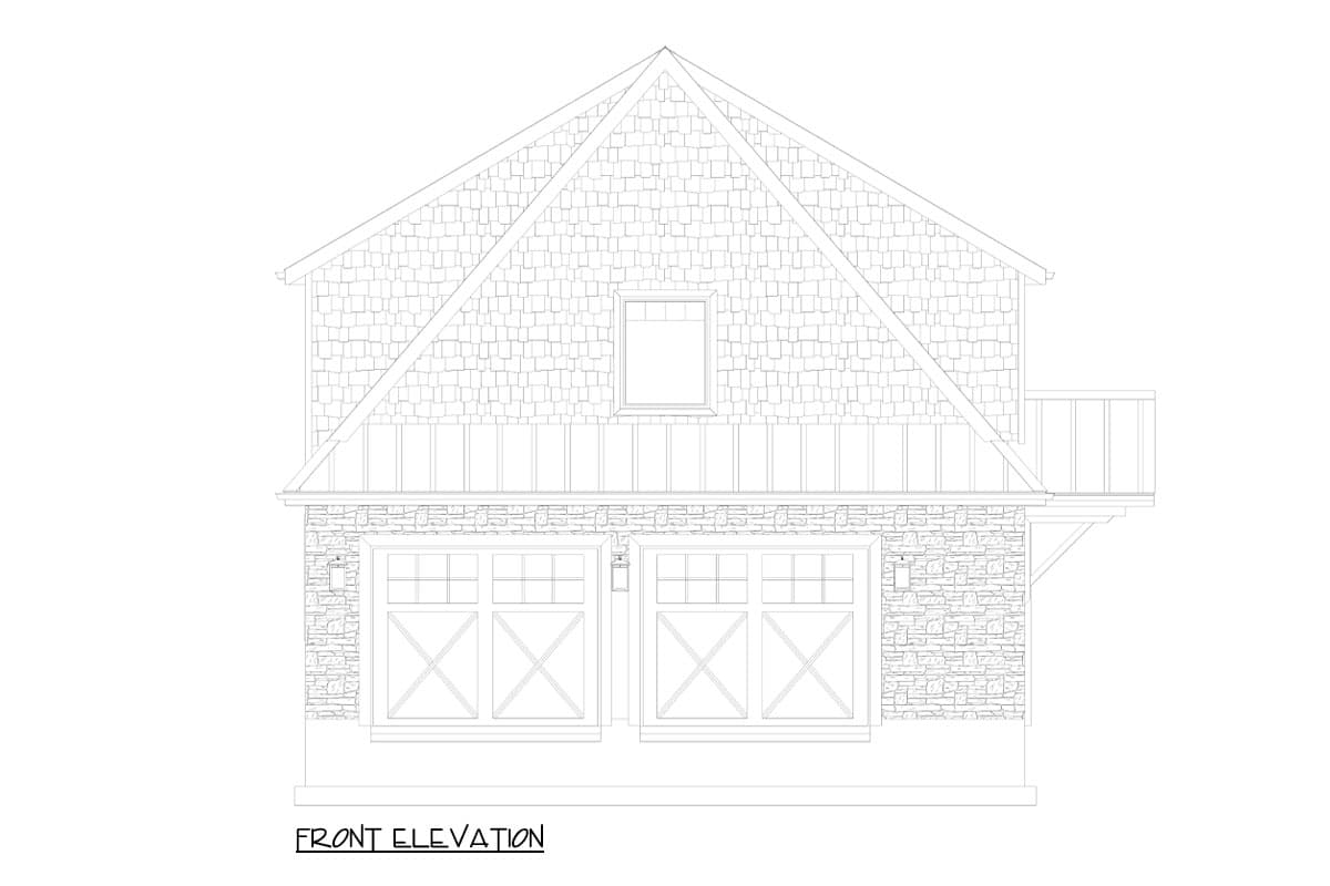 Plan 61519UT: 2-Car Detached Garage Apartment Plan with Upstairs Living - 882 Sq Ft - Image #8 - Traditional
