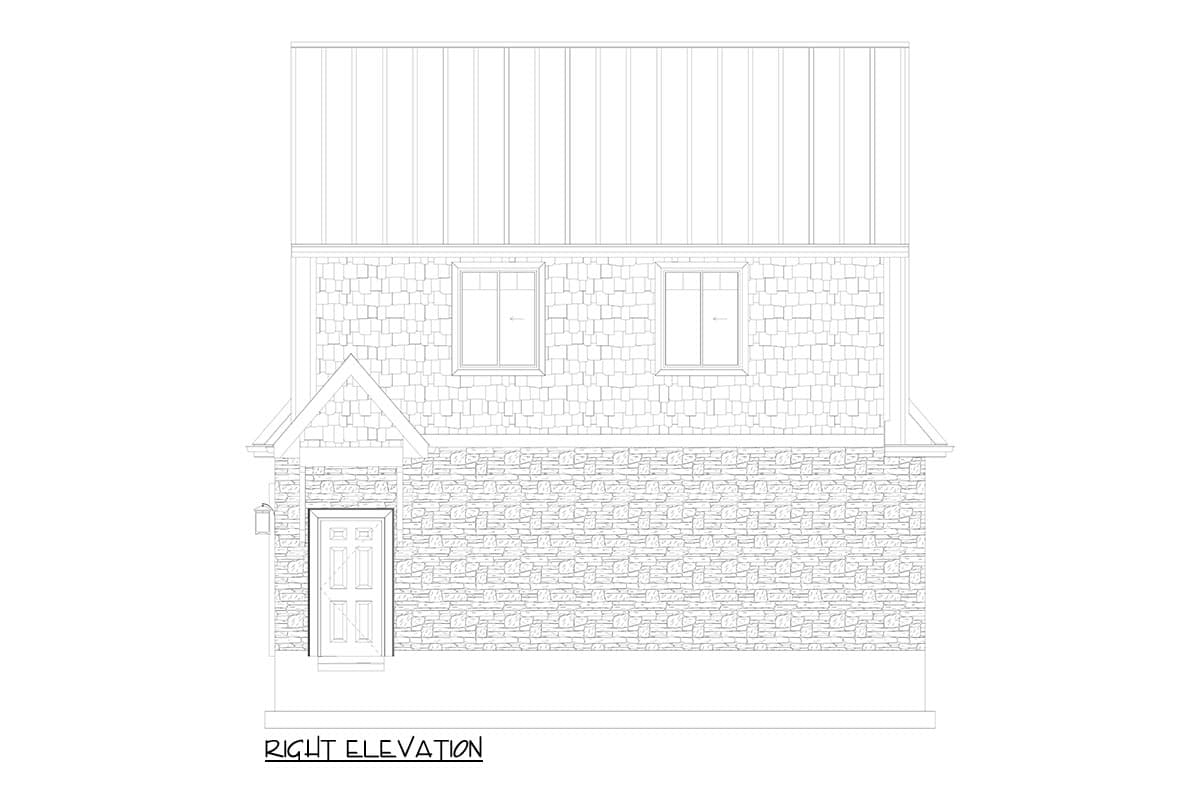 Plan 61519UT: 2-Car Detached Garage Apartment Plan with Upstairs Living - 882 Sq Ft - Image #11 - Traditional
