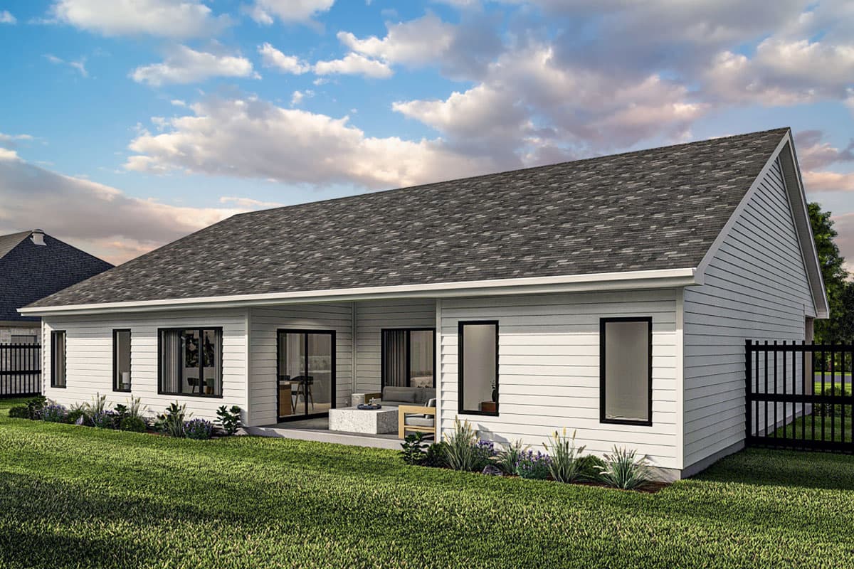 Plan 623401DJ: 3-Bedroom Craftsman House Plan Oversized 3-Car Garage - 1689 Sq Ft - Image #5 - Craftsman, Ranch, Traditional