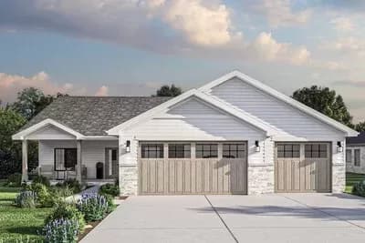 3-Bedroom Craftsman House Plan Oversized 3-Car Garage - 1689 Sq Ft