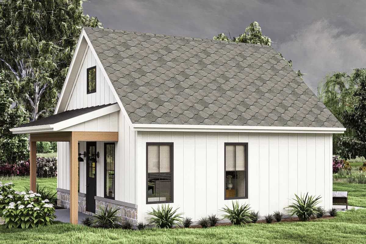 Plan 623402DJ: 1-Bed ADU House Plan with Cathedral Ceilings - 593 Sq Ft - Image #6 - Cottage, Country, Modern Farmhouse