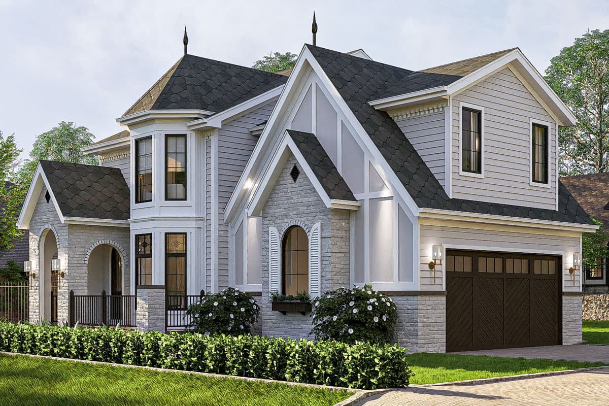 Plan 623403DJ: 3-Bed Victorian-Style Home Plan with 2-Car Garage - 1720 Sq Ft - Image #6 - Traditional, Victorian