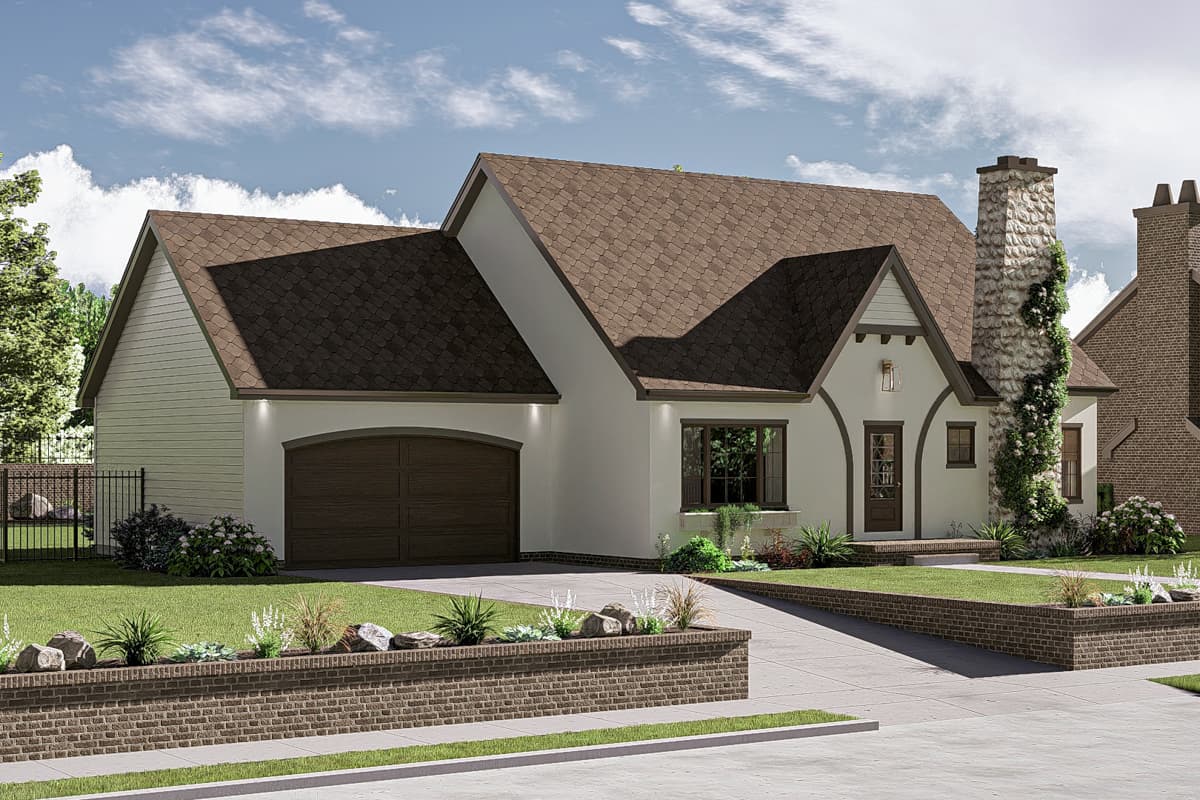 Plan 623404DJ:  3-Bed Tudor Cottage with Open Great Room - 1496 Sq Ft - Image #12 - Cottage, European, Traditional, Tudor