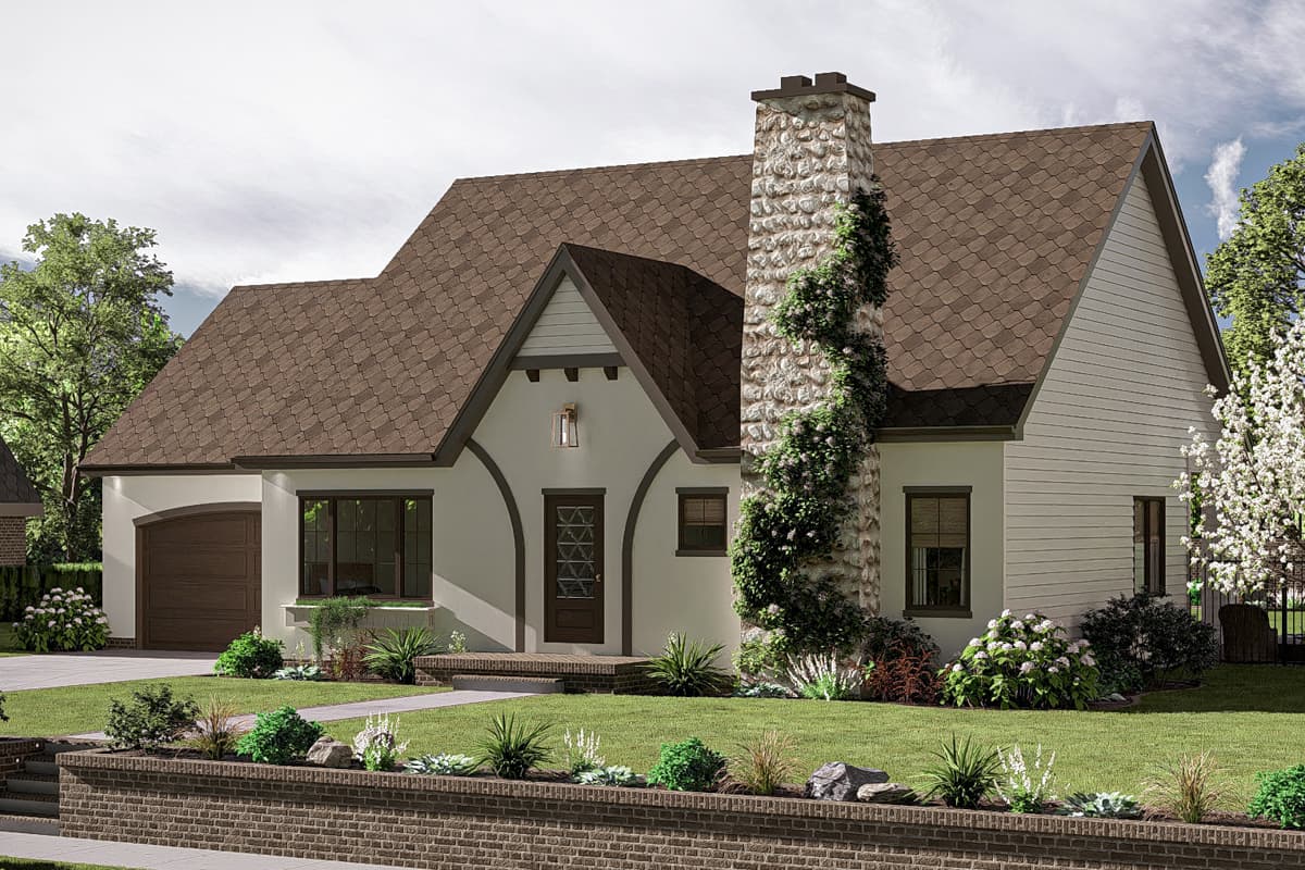 Plan 623404DJ:  3-Bed Tudor Cottage with Open Great Room - 1496 Sq Ft - Image #14 - Cottage, European, Traditional, Tudor