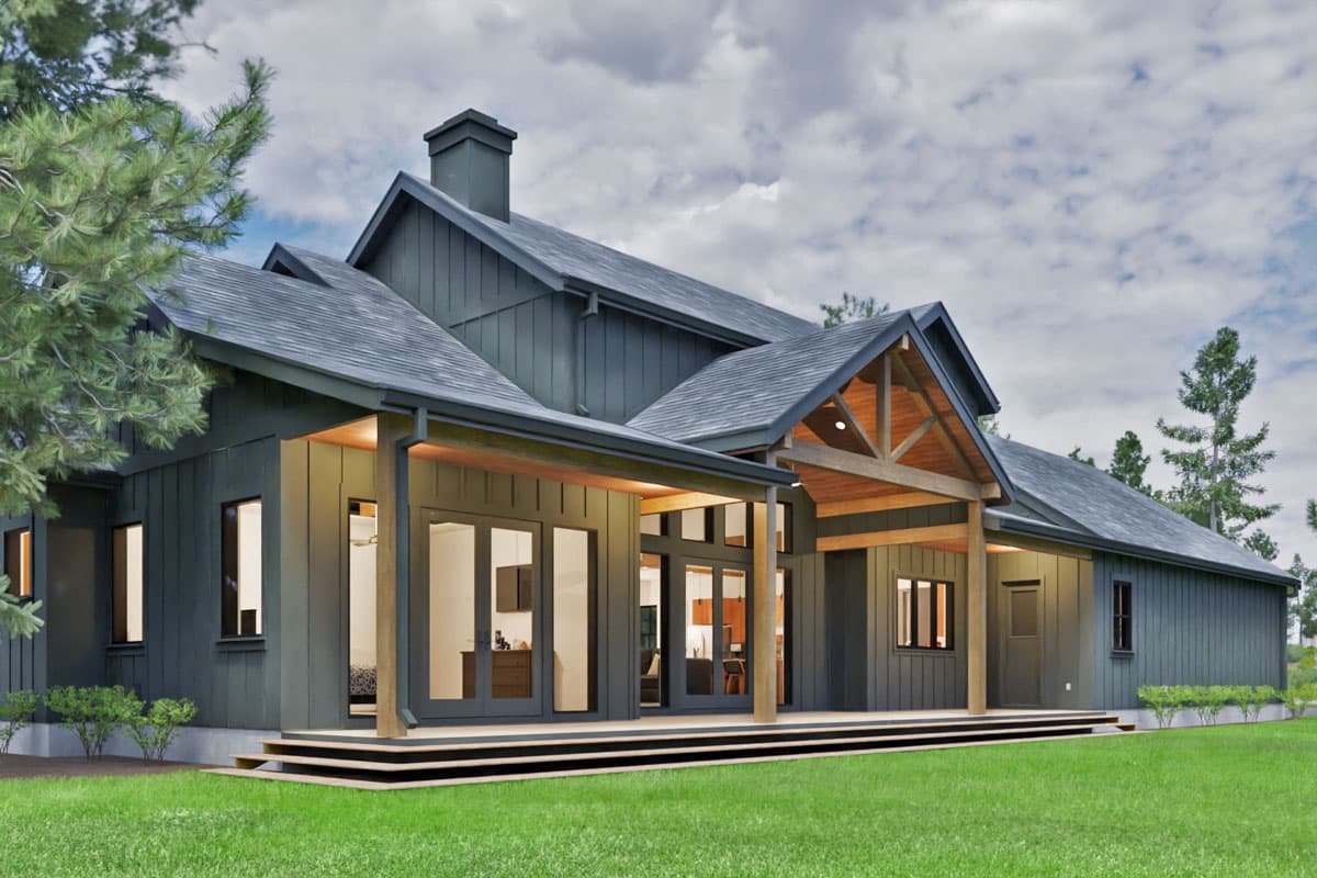 Plan 307711RAD: 3-Bed Craftsman Farmhouse Plan with Two-Story Great Room - 3026 Sq Ft - Image #6 - Country, Modern Farmhouse, New American, Traditional