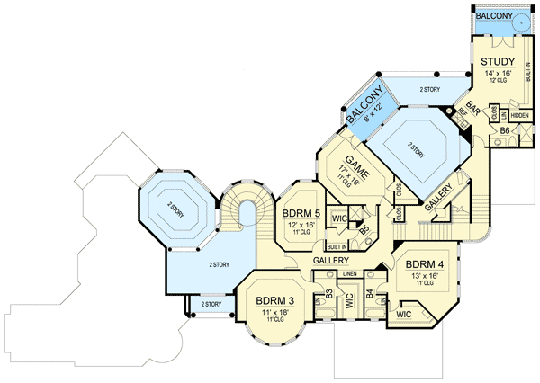 Plan 36487TX: Unique Hill Country House Plan - Floor Plan - 2nd Floor - Hill Country