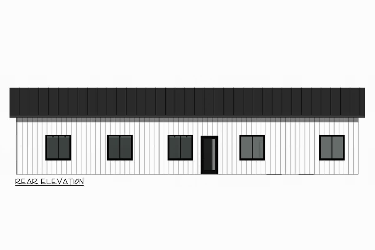Plan 420172WNT: 2-Bed Barndominium with Oversized 3-Car Garage and Workshop - 980 Sq Ft - Image #15 - Barndominium, Mid Century Modern, Modern, Ranch