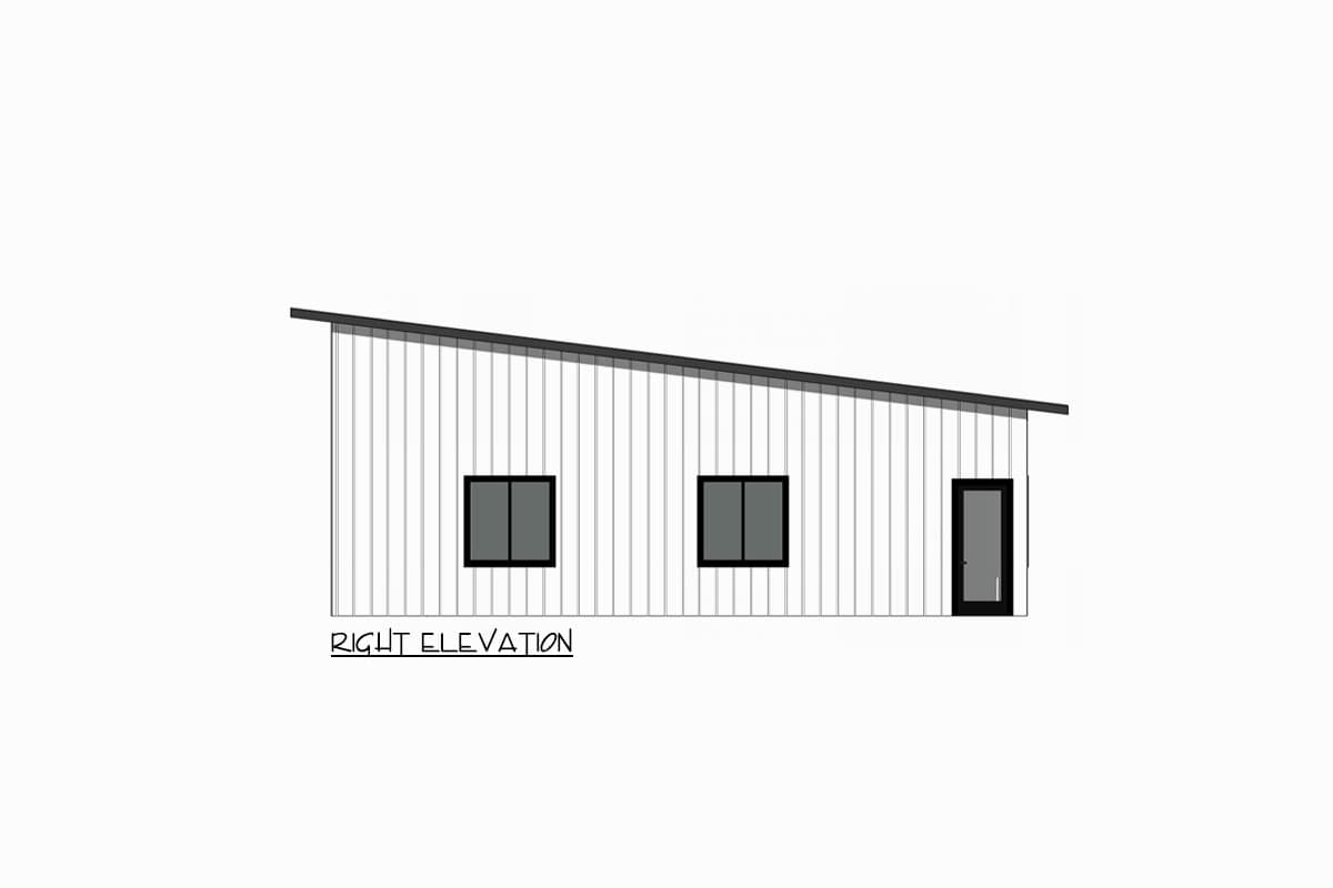 Plan 420172WNT: 2-Bed Barndominium with Oversized 3-Car Garage and Workshop - 980 Sq Ft - Image #16 - Barndominium, Mid Century Modern, Modern, Ranch