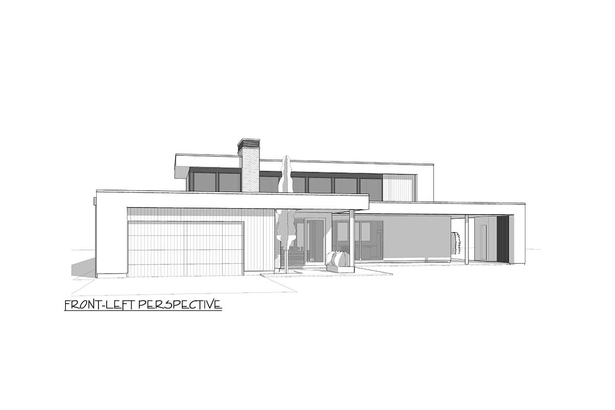 Plan 270108AF: 4-Bed Mid Century Modern House Plan with Wrap Around Porch - 4022 Sq Ft - Image #18 - Contemporary, Mid Century Modern, Modern