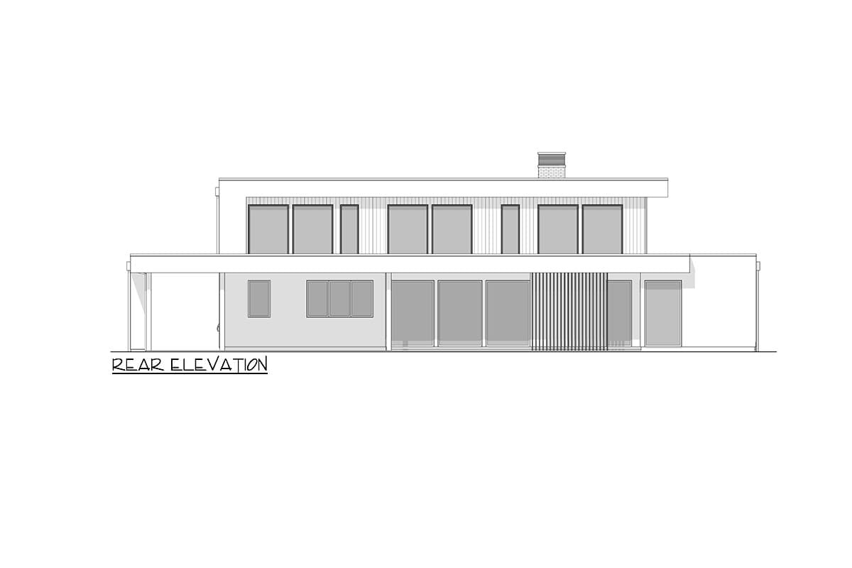 Plan 270108AF: 4-Bed Mid Century Modern House Plan with Wrap Around Porch - 4022 Sq Ft - Image #22 - Contemporary, Mid Century Modern, Modern