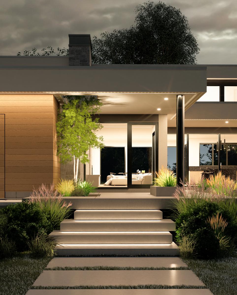 Plan 270108AF: 4-Bed Mid Century Modern House Plan with Wrap Around Porch - 4022 Sq Ft - Image #6 - Contemporary, Mid Century Modern, Modern