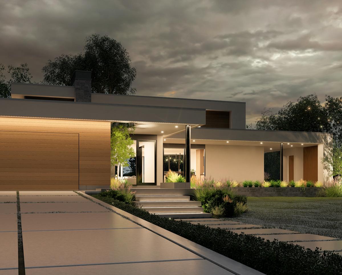 Plan 270108AF: 4-Bed Mid Century Modern House Plan with Wrap Around Porch - 4022 Sq Ft - Image #7 - Contemporary, Mid Century Modern, Modern