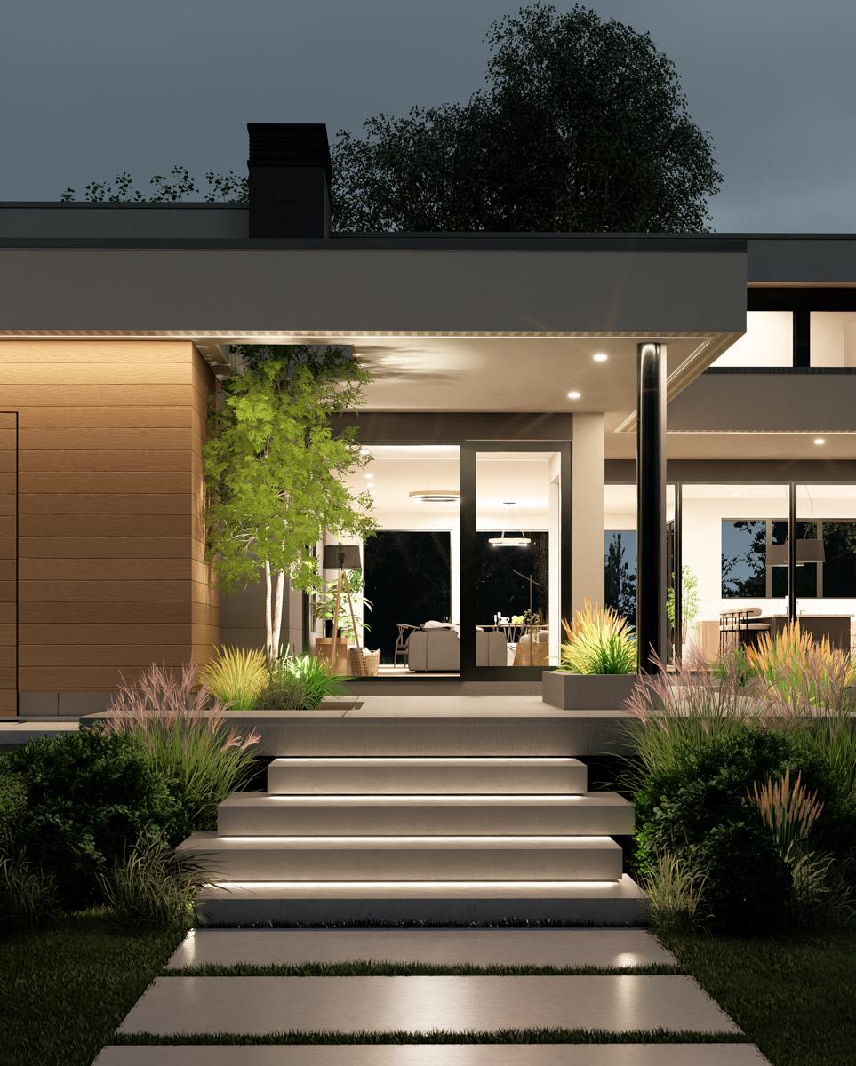 Plan 270108AF: 4-Bed Mid Century Modern House Plan with Wrap Around Porch - 4022 Sq Ft - Image #8 - Contemporary, Mid Century Modern, Modern