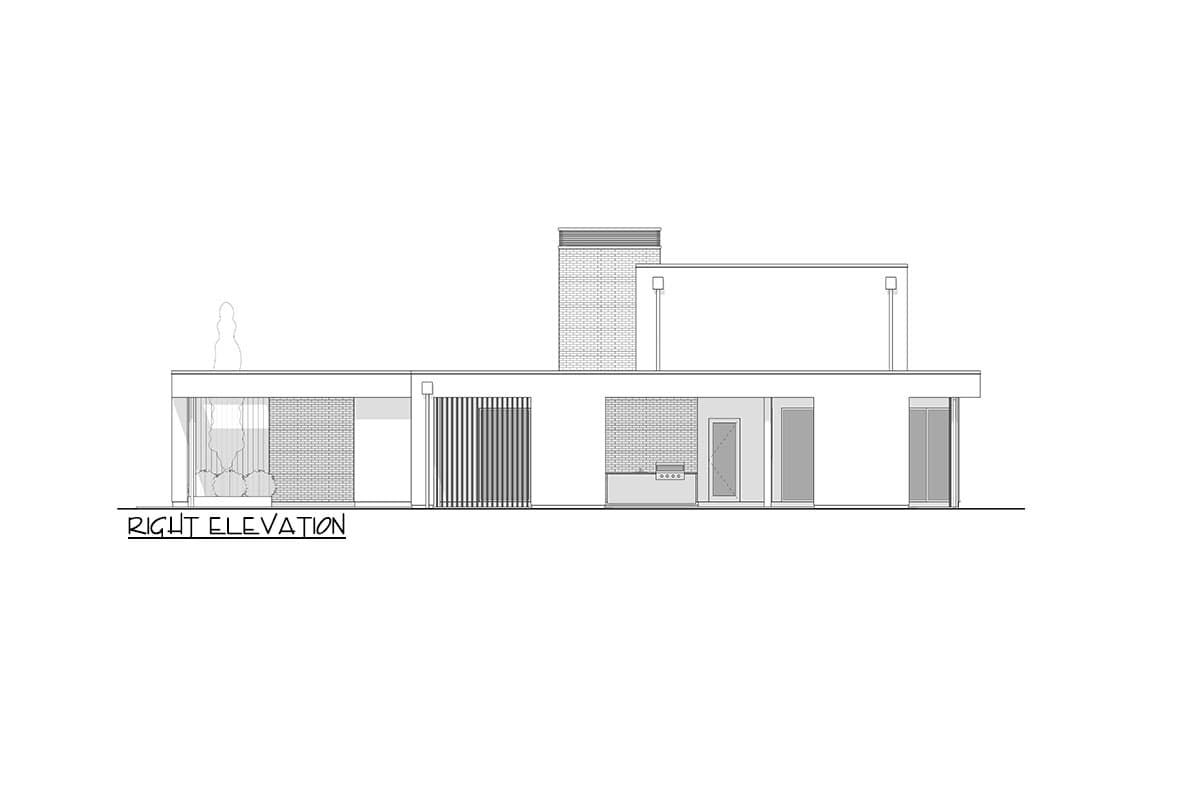 Plan 270108AF: 4-Bed Mid Century Modern House Plan with Wrap Around Porch - 4022 Sq Ft - Image #23 - Contemporary, Mid Century Modern, Modern