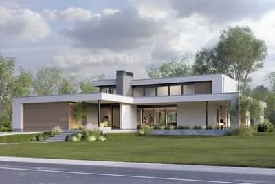 4-Bed Mid Century Modern House Plan with Wrap Around Porch - 4022 Sq Ft