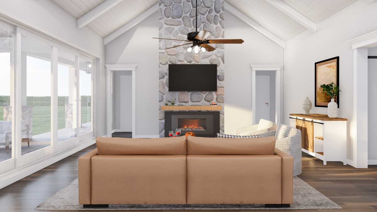 Plan 70890MK: 3-Bed Modern Farmhouse Plan with Main Level Master and Bunk Room - 2650 Sq Ft - Image #6 - Country, Farmhouse, Modern Farmhouse, New American