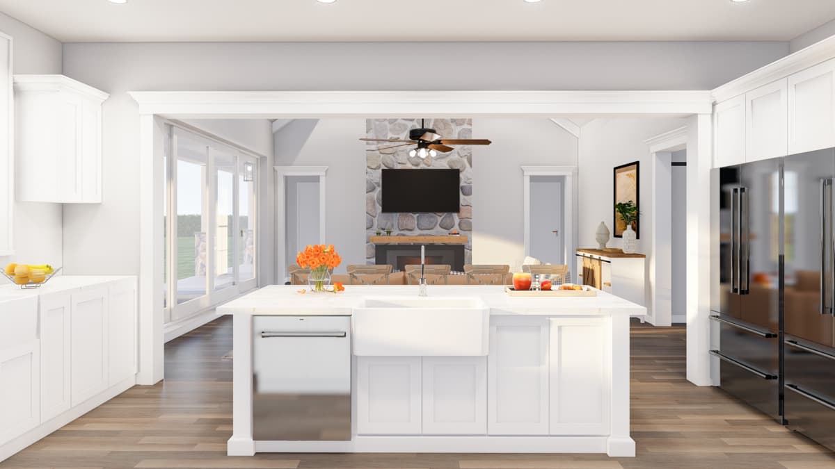 Plan 70890MK: 3-Bed Modern Farmhouse Plan with Main Level Master and Bunk Room - 2650 Sq Ft - Image #8 - Country, Farmhouse, Modern Farmhouse, New American