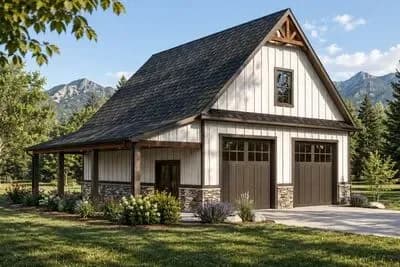 1110 Sq Ft 2-Car Garage with 507 Sq Ft Studio Apartment Above