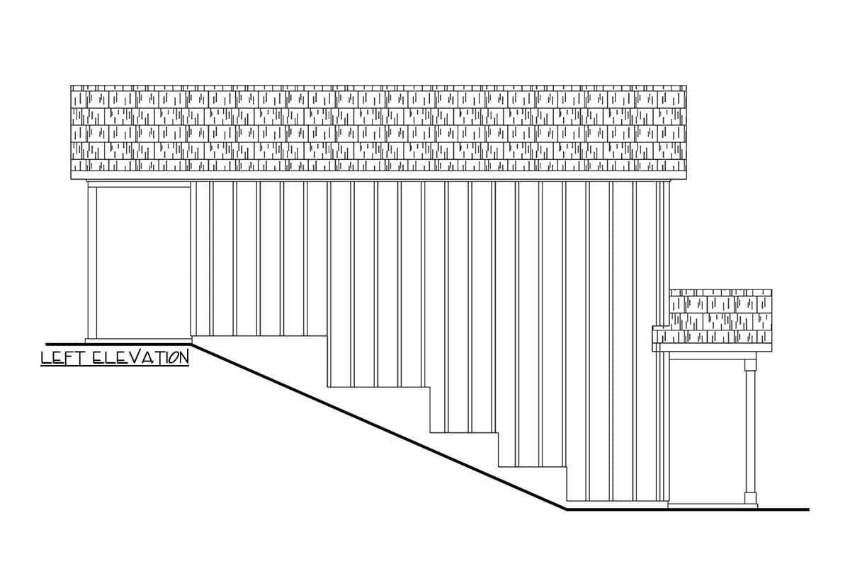 Plan 72424DA: Simple 1 Bedroom House Plan for an Up-Sloping Lot - 703 Sq Ft - Image #8 - Cabin, Cottage, Traditional