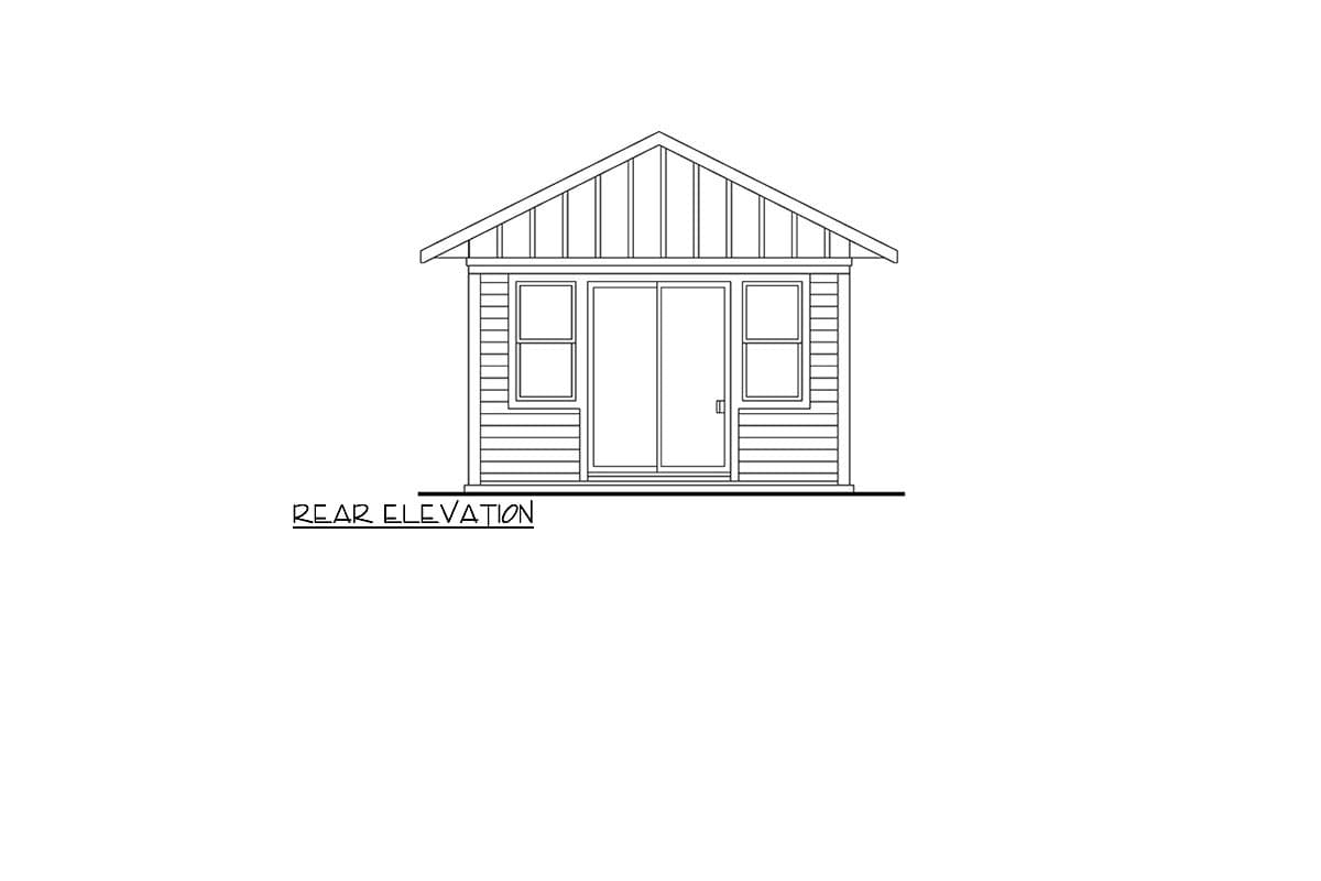 Plan 72424DA: Simple 1 Bedroom House Plan for an Up-Sloping Lot - 703 Sq Ft - Image #9 - Cabin, Cottage, Traditional