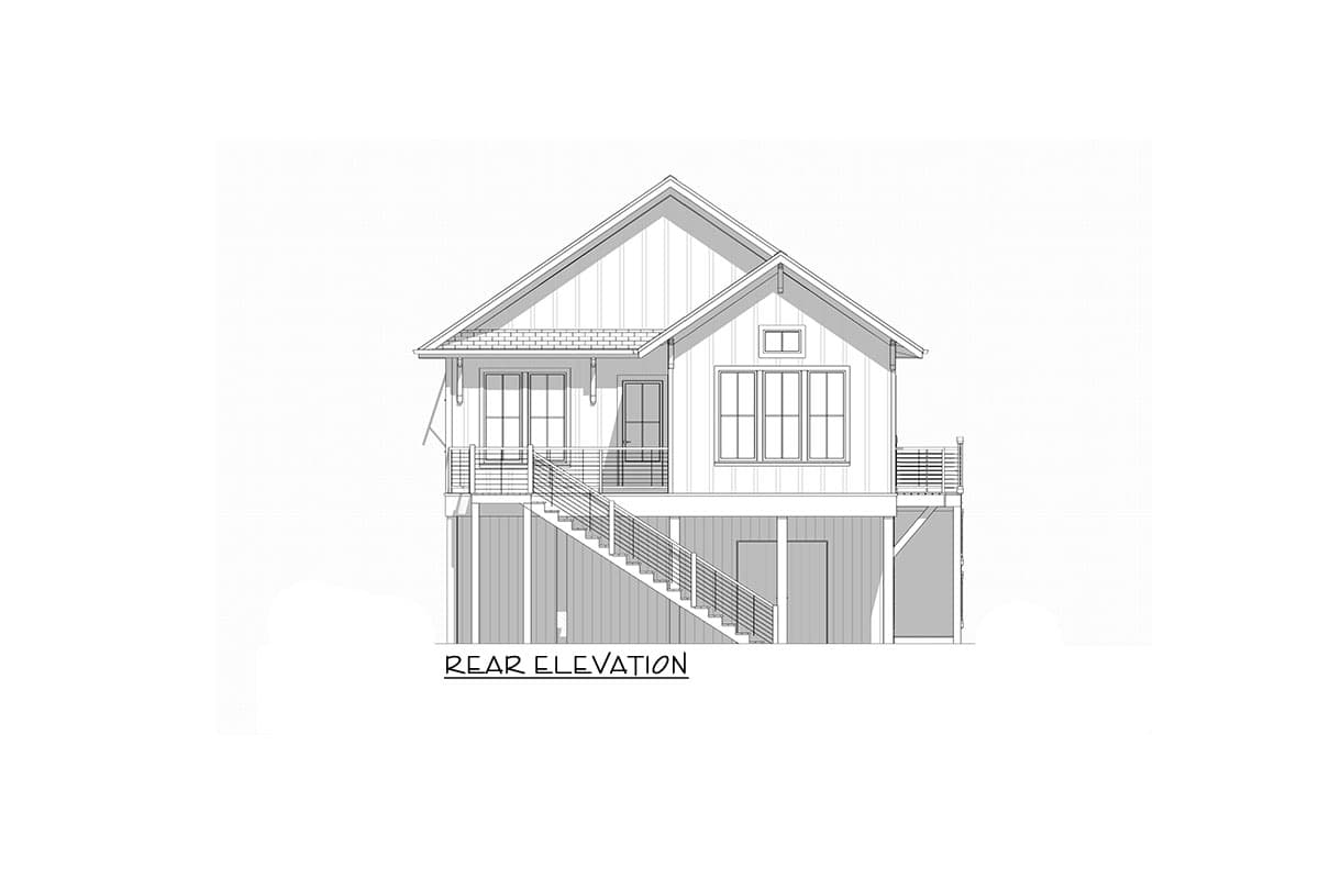 Plan 765055TWN: 3-Bed Elevated Coastal Cottage House Plan - 1430 Sq Ft - Image #20 - Beach, Coastal, Cottage, Low Country, Southern