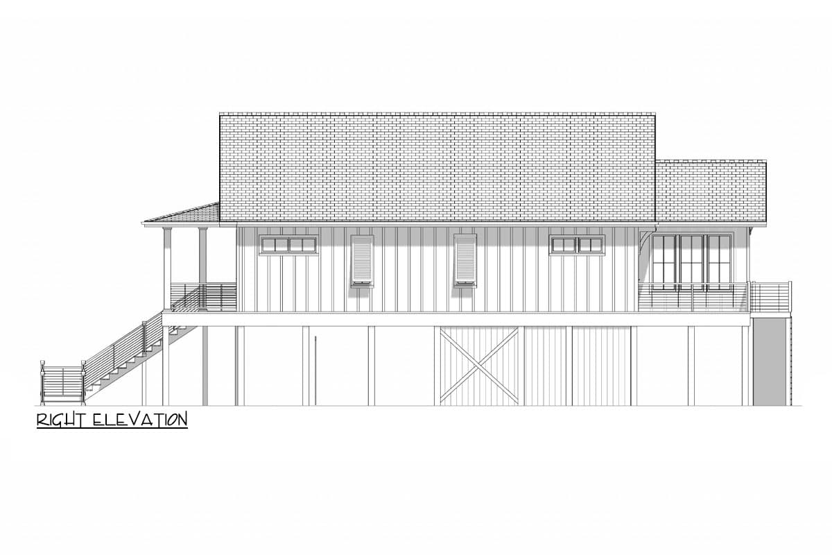 Plan 765055TWN: 3-Bed Elevated Coastal Cottage House Plan - 1430 Sq Ft - Image #21 - Beach, Coastal, Cottage, Low Country, Southern