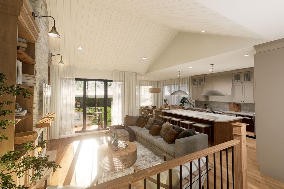 Plan 22694DR: Cottage with Stone Accented Covered Entry and Finished Lower Level with Laundry Chute - 2930 Sq Ft - Image #8 - Cottage, New American