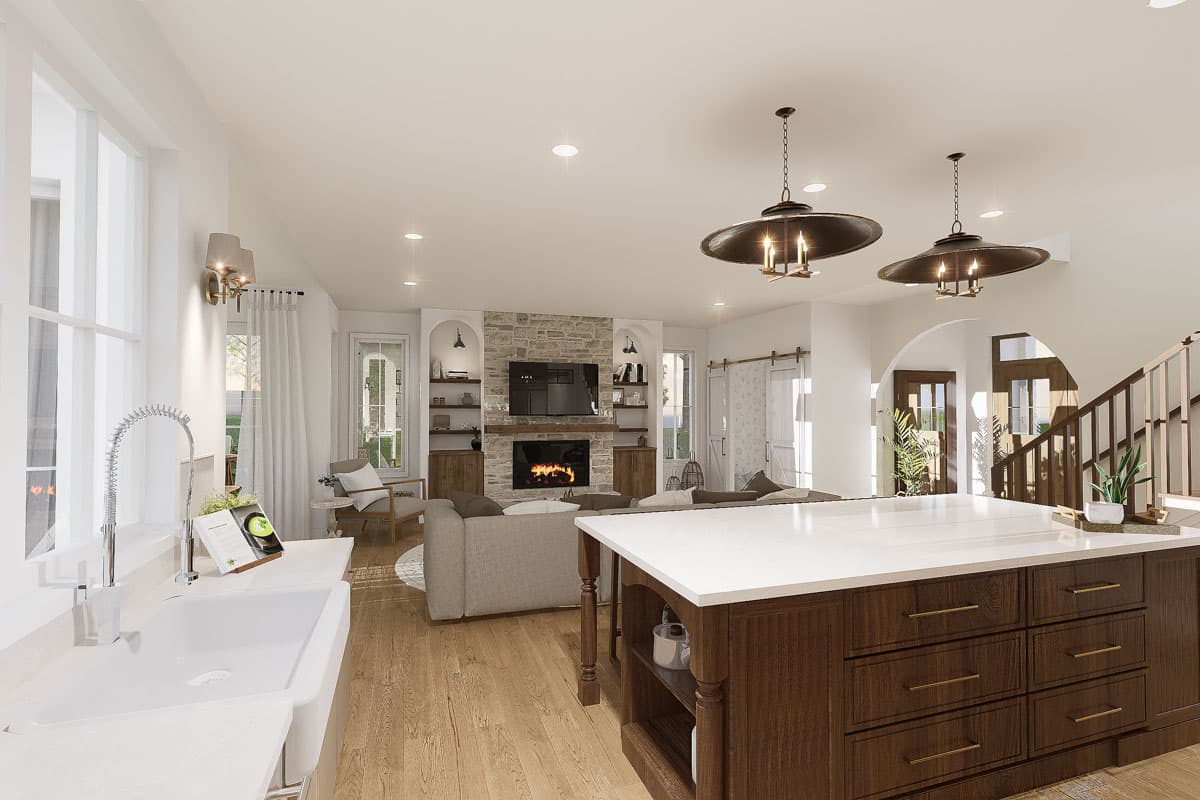 Plan 22695DR: French Country House Plan with Open Kitchen and Upstairs Family Room - 2528 Sq Ft - Image #12 - French Country, New American, Traditional