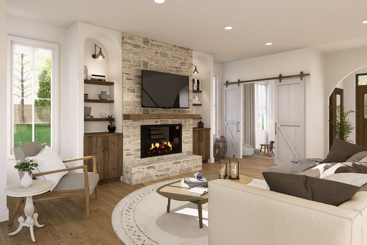 Plan 22695DR: French Country House Plan with Open Kitchen and Upstairs Family Room - 2528 Sq Ft - Image #9 - French Country, New American, Traditional