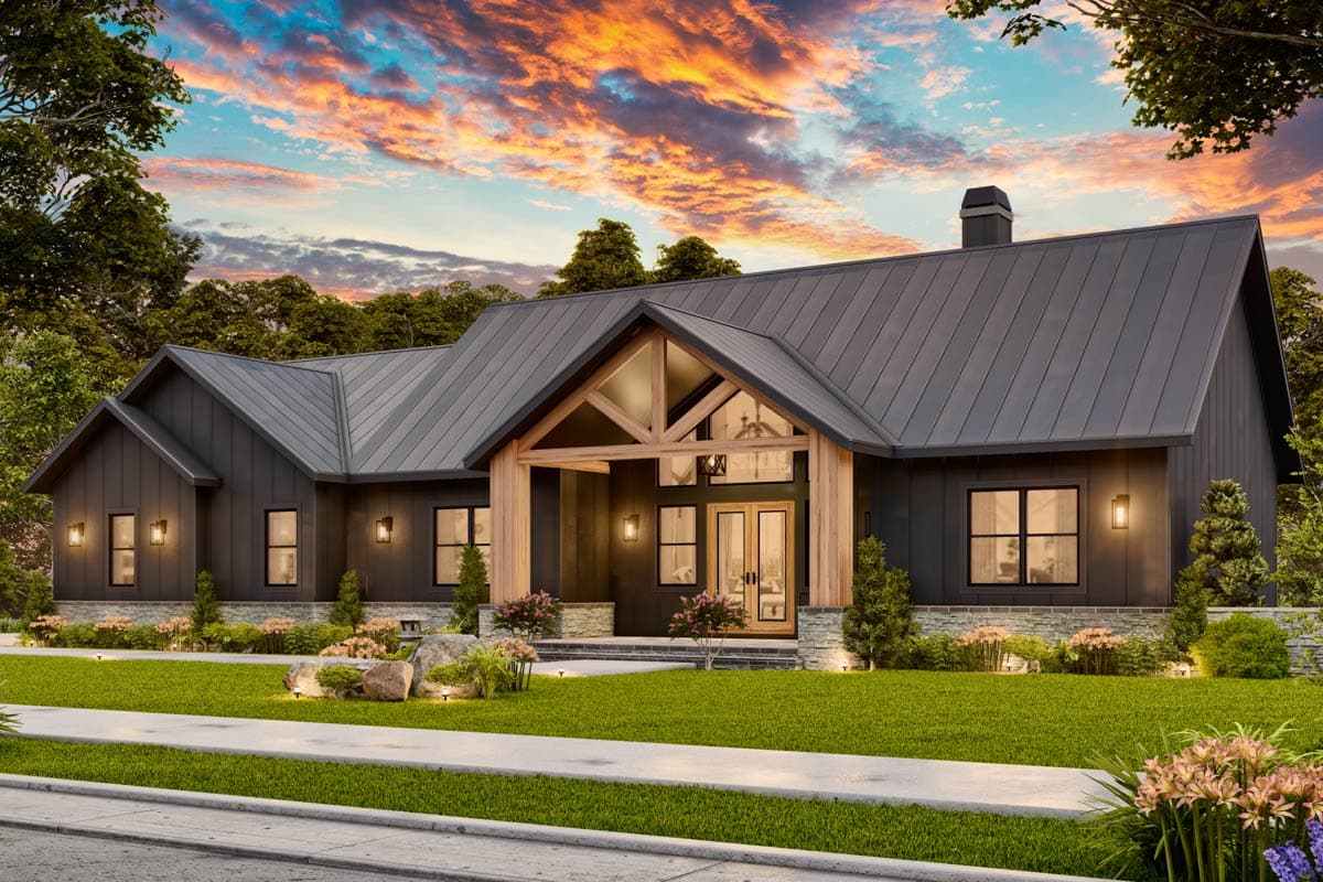 Plan 25827GE: 3-Bed Mountain Craftsman House Plan with Laundry Access From Master Suite - 3402 Sq Ft - Image #6 - Country, Craftsman, Mountain, New American, Ranch